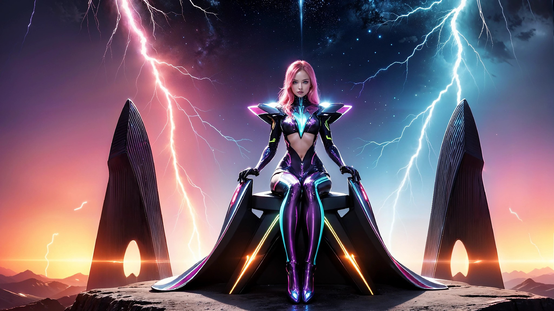 Charming Girl in an Alien Thunderstorm World