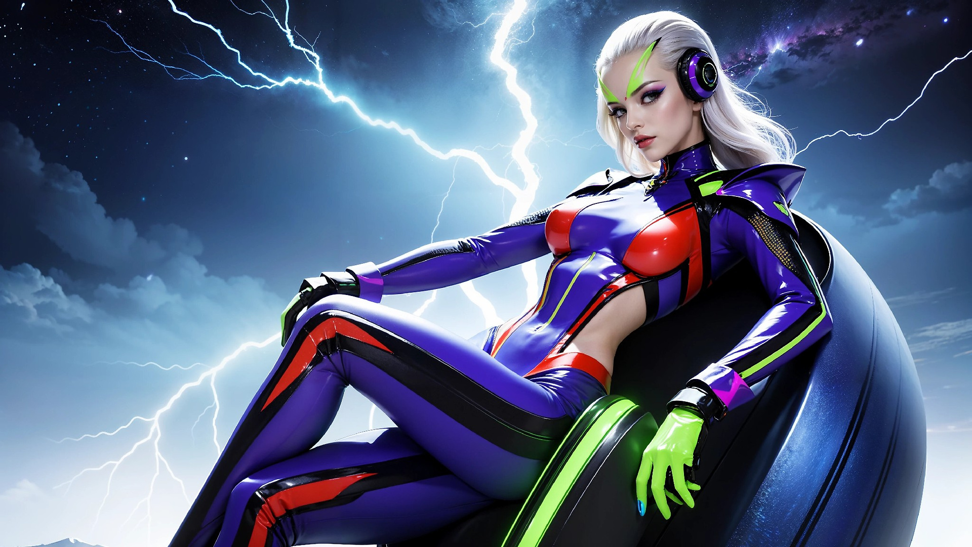 Charming Girl in an Alien Thunderstorm World