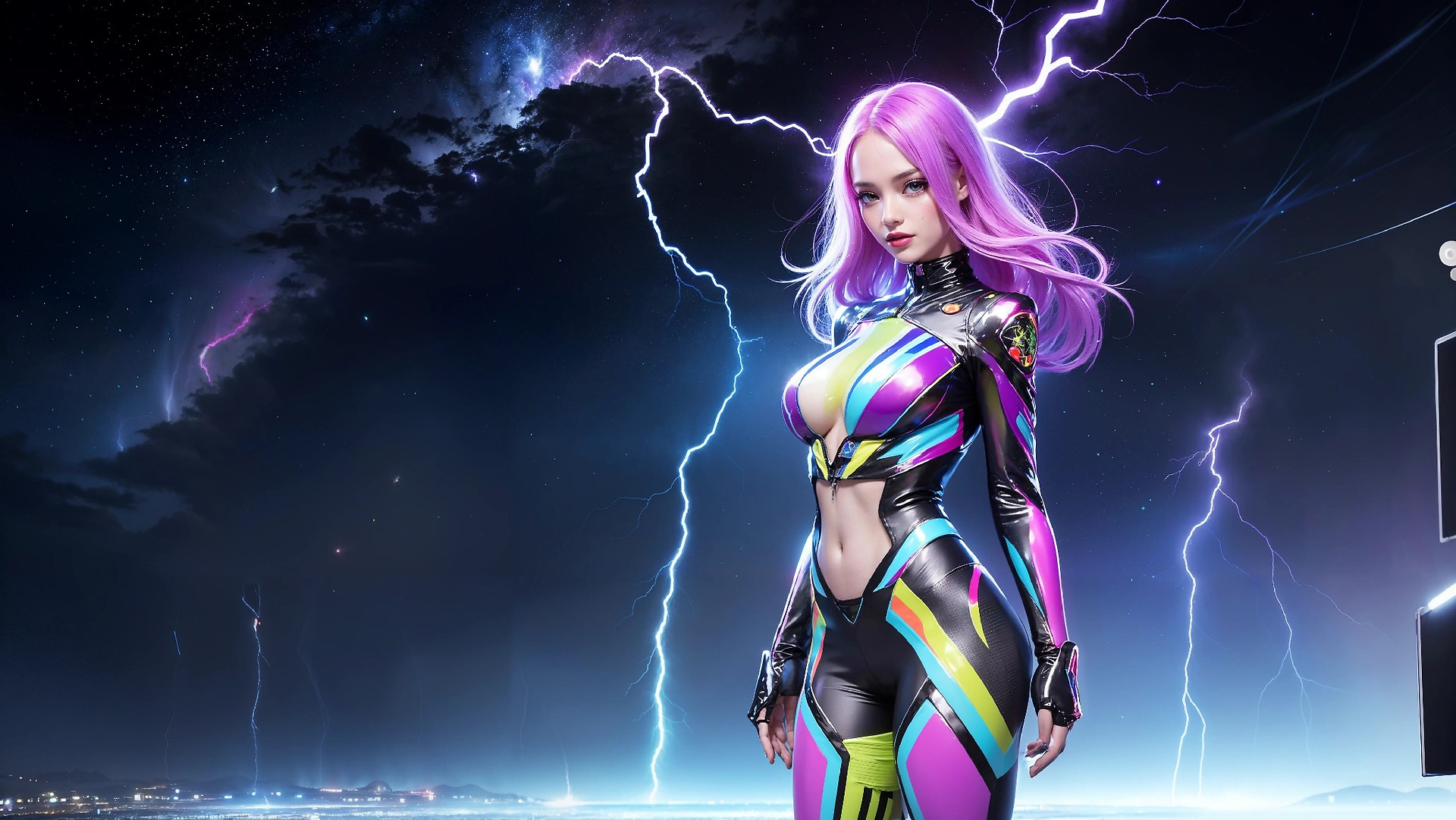Charming Girl in an Alien Thunderstorm World