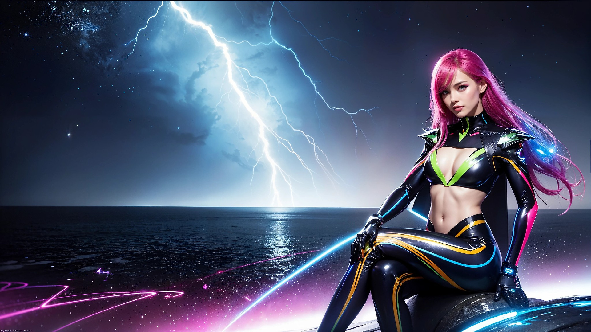 Charming Girl in an Alien Thunderstorm World