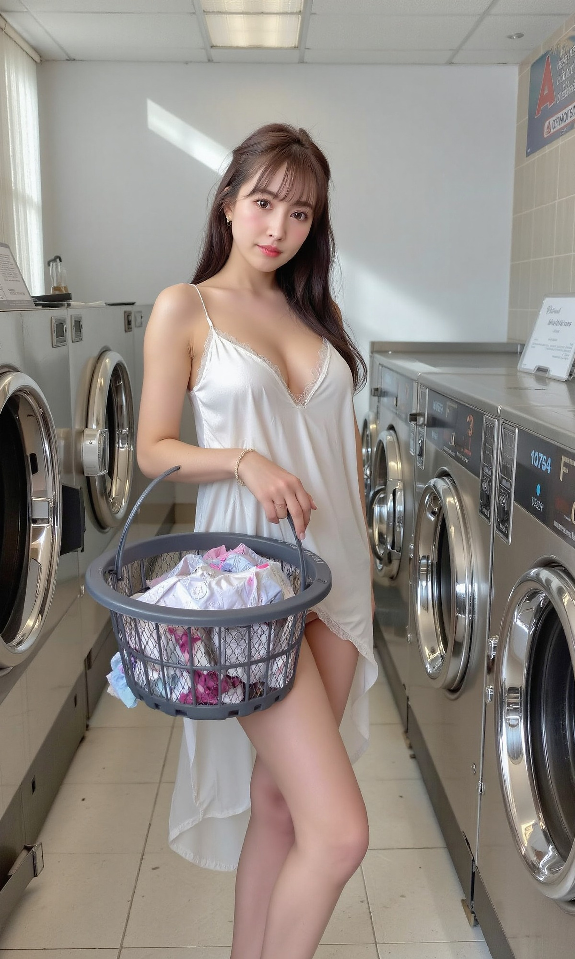 我只是來洗個衣服．不要一直盯著我看