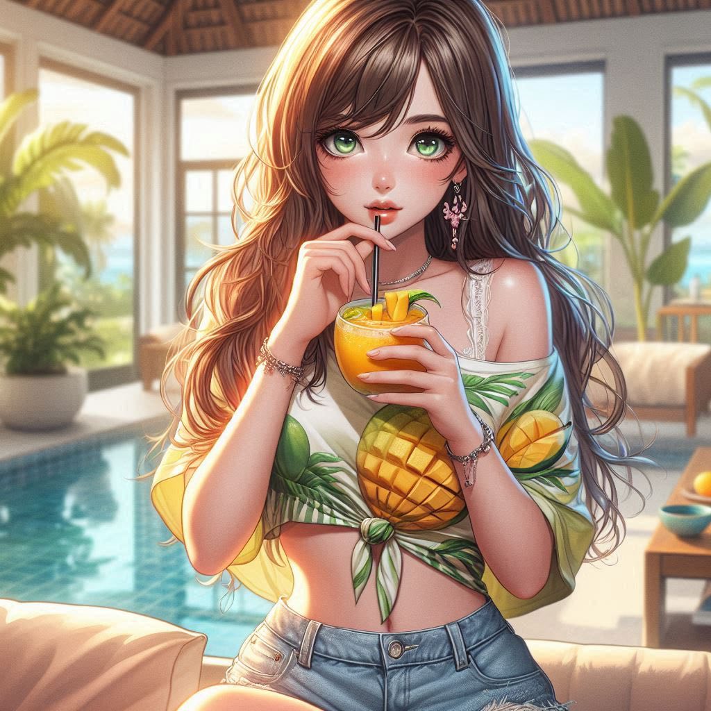 Cool juice at a tropical resort