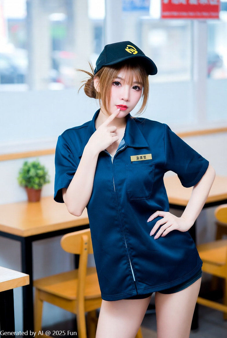 The girl at the counter sees me and screams at # 1 fast food restaurant