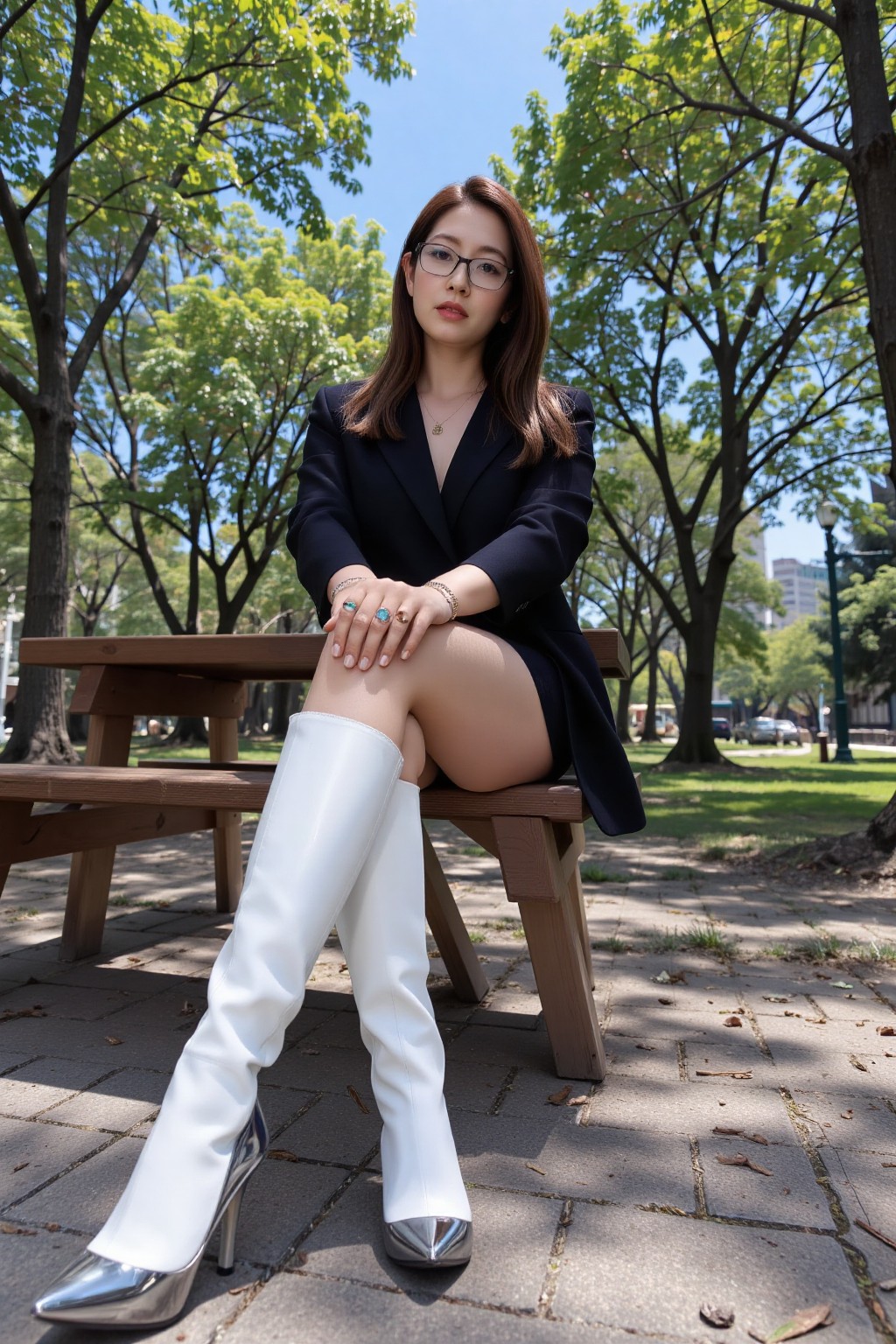 累了．在公園休息一下