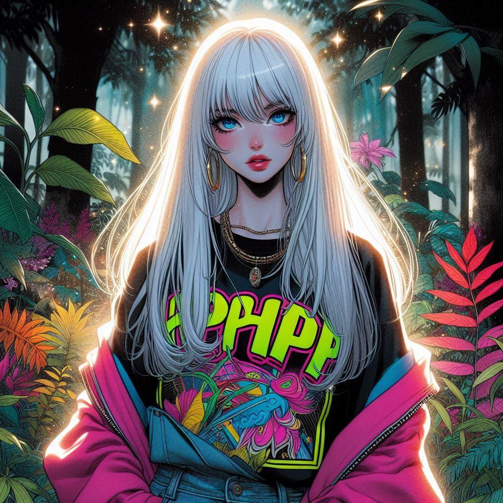 未來叢林中的龐克少女