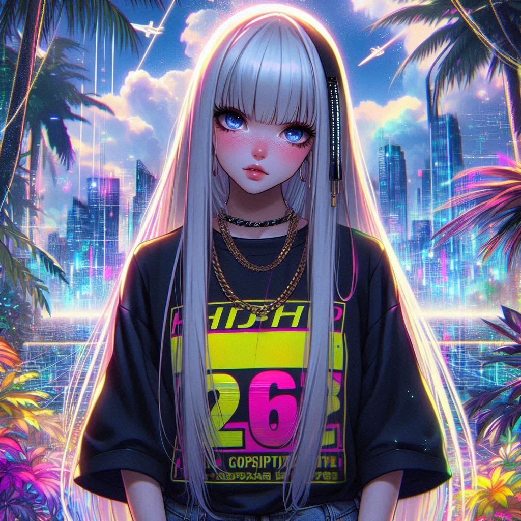 Punk Girl in the Jungle of the Future