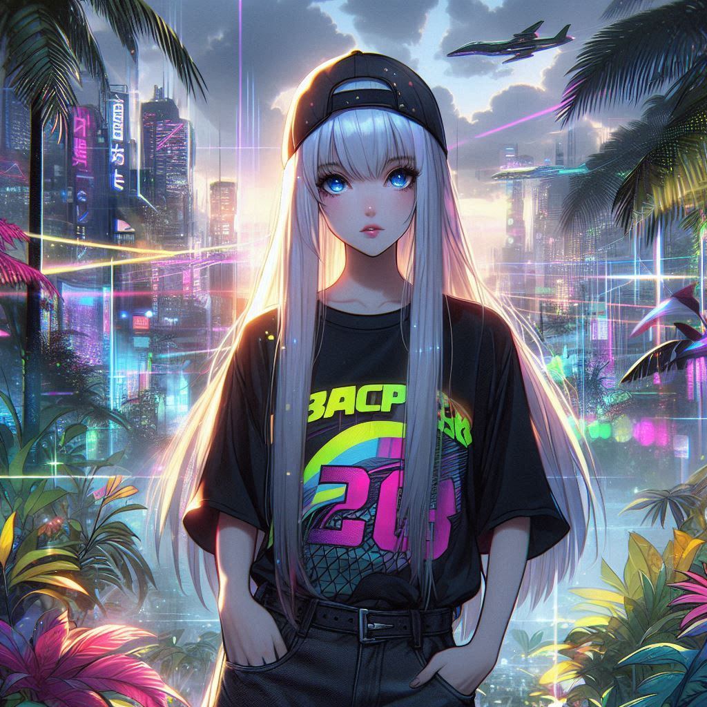 Punk Girl in the Jungle of the Future