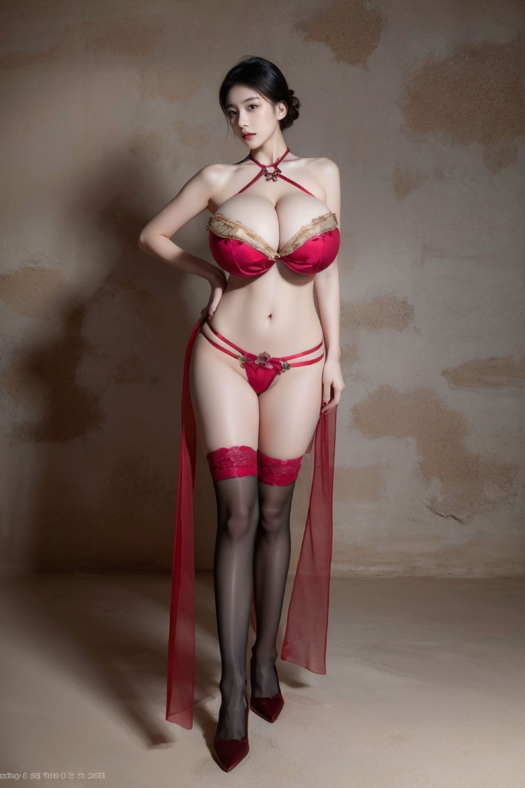 X074 red underwear (53 images) - NSFW