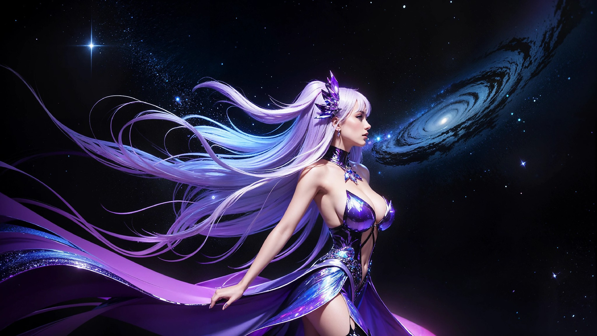 Vibrant Cosmic Princess Fashion