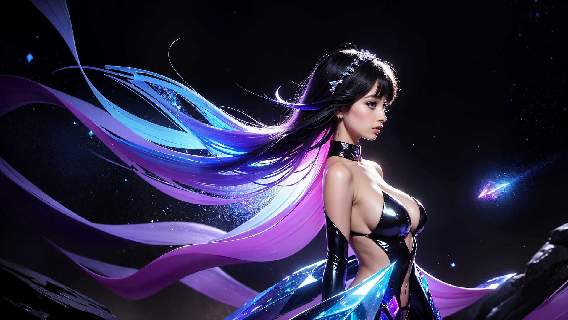 Vibrant Cosmic Princess Fashion