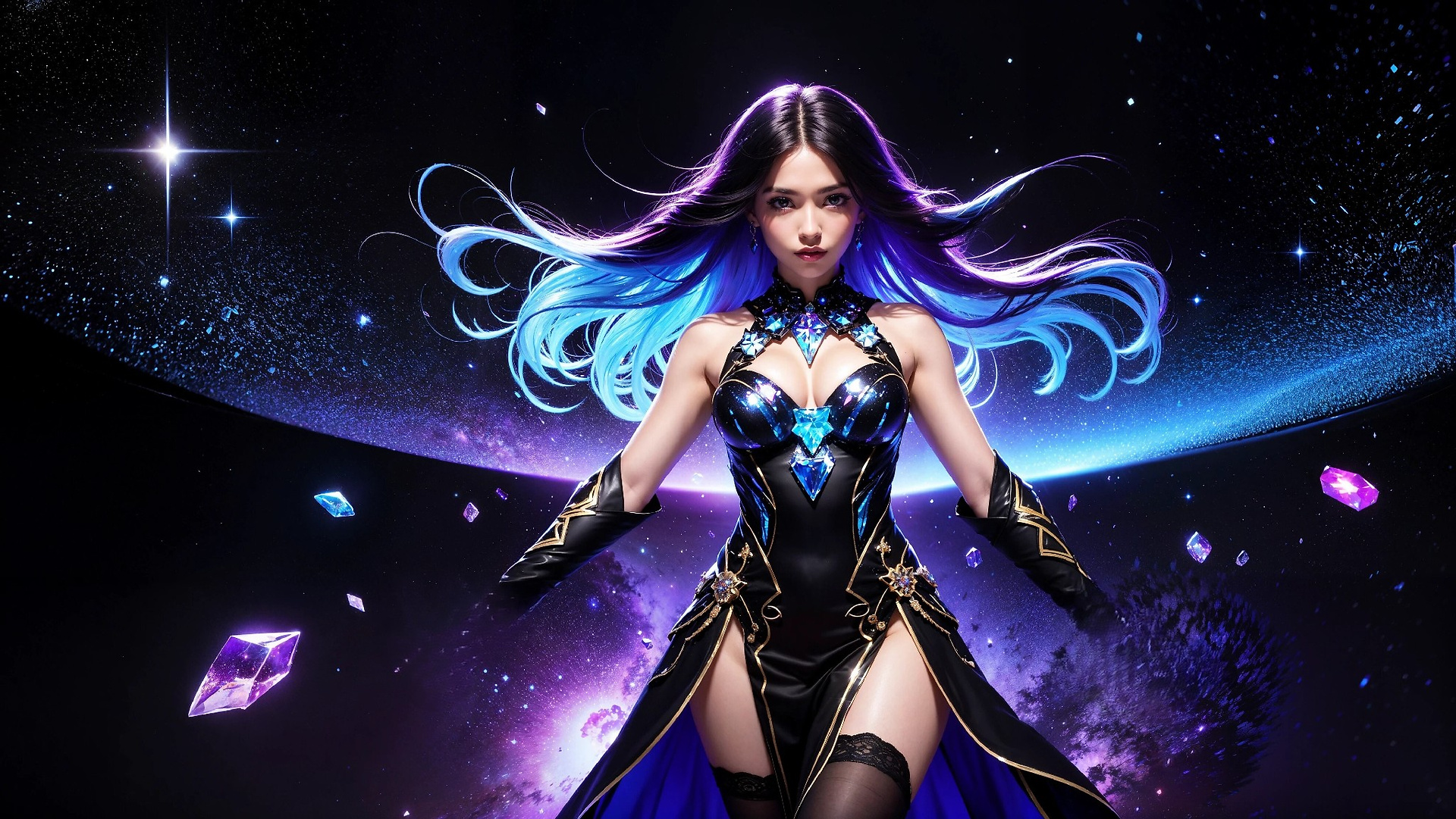 Vibrant Cosmic Princess Fashion