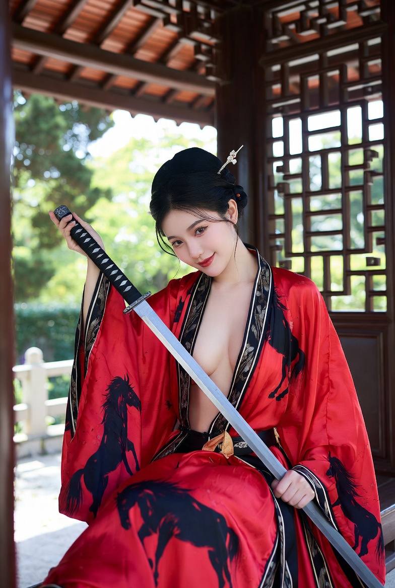 Sister Fire Red Cheongsam Celebrating the Year of the Horse