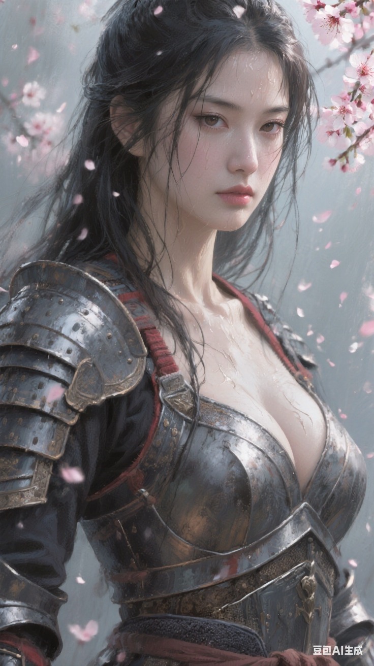 Portrait of a Japanese samurai woman