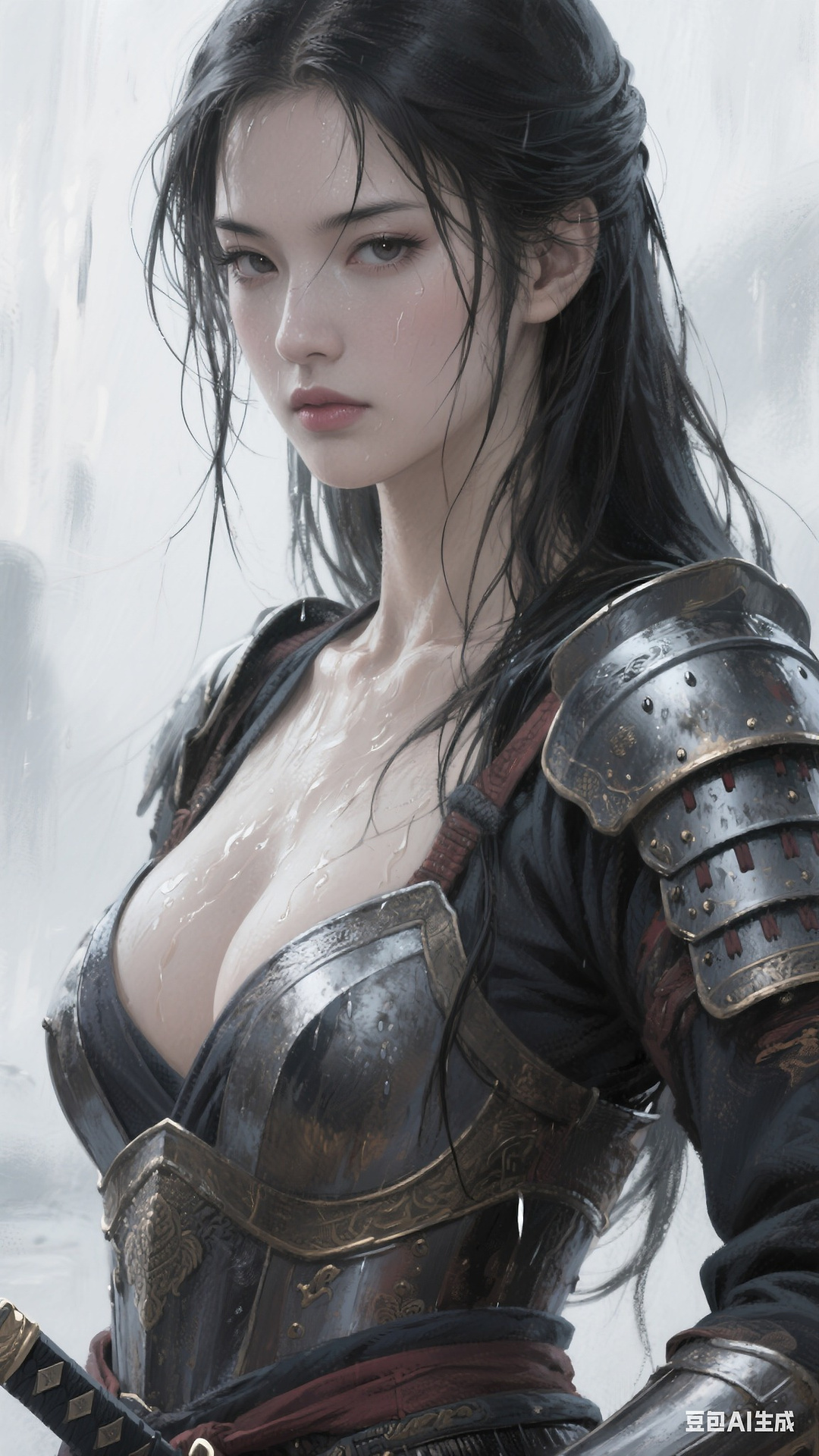 Portrait of a Japanese samurai woman