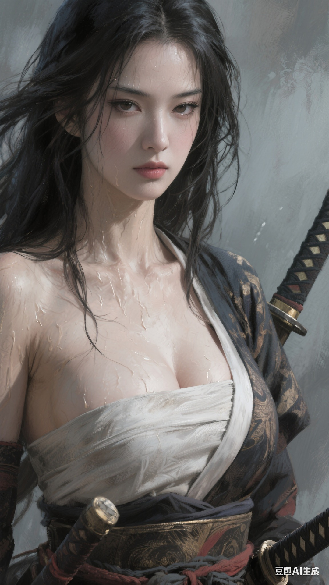 Portrait of a Japanese samurai woman