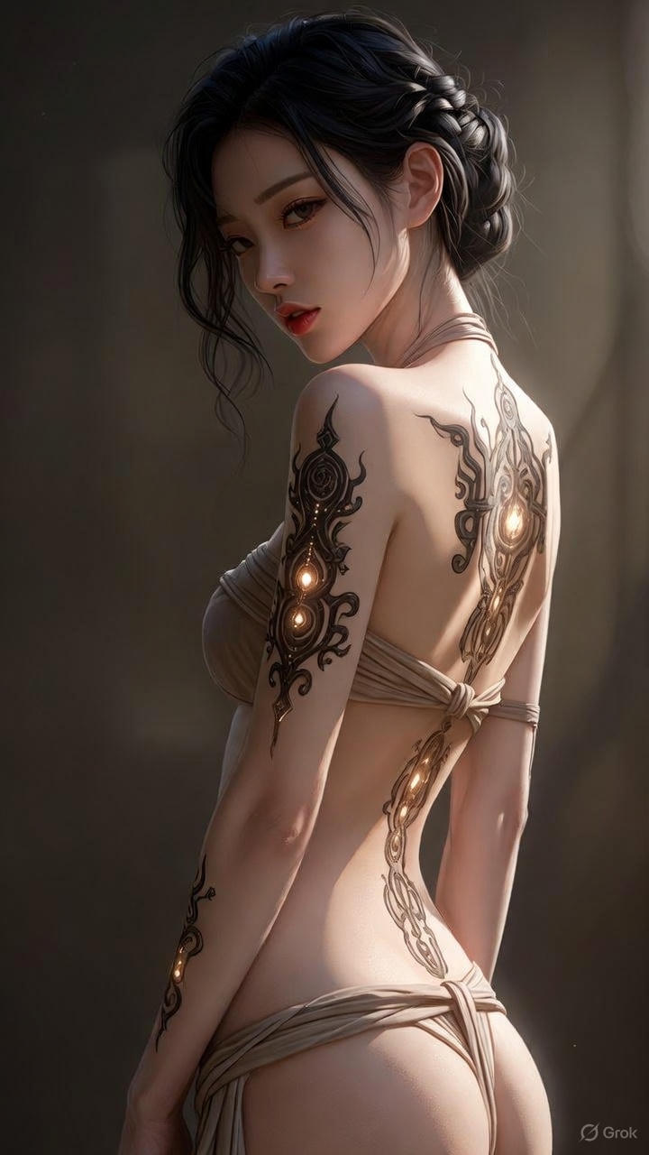 Thai Scripture Glowing Tattoo