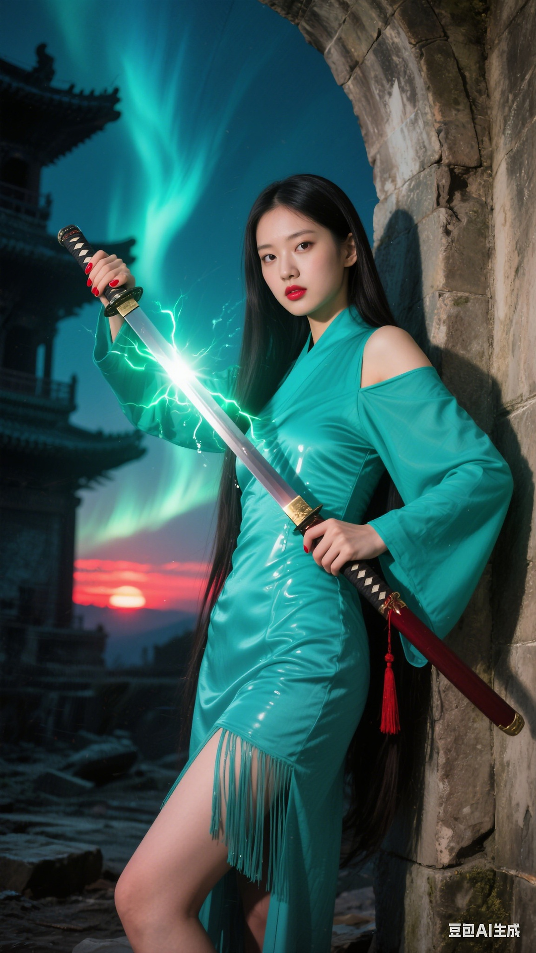 Turquoise Monk Costume