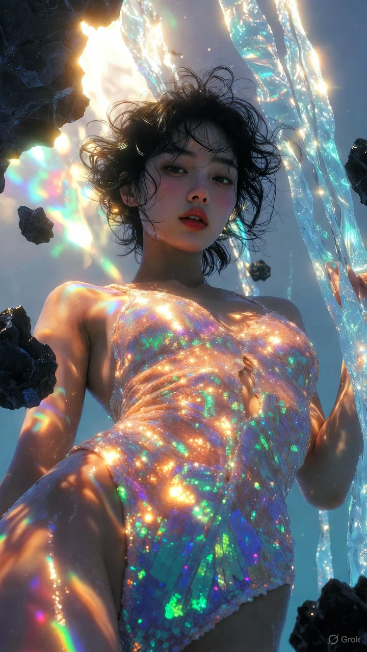 Pearl sequins one-piece swimsuit
