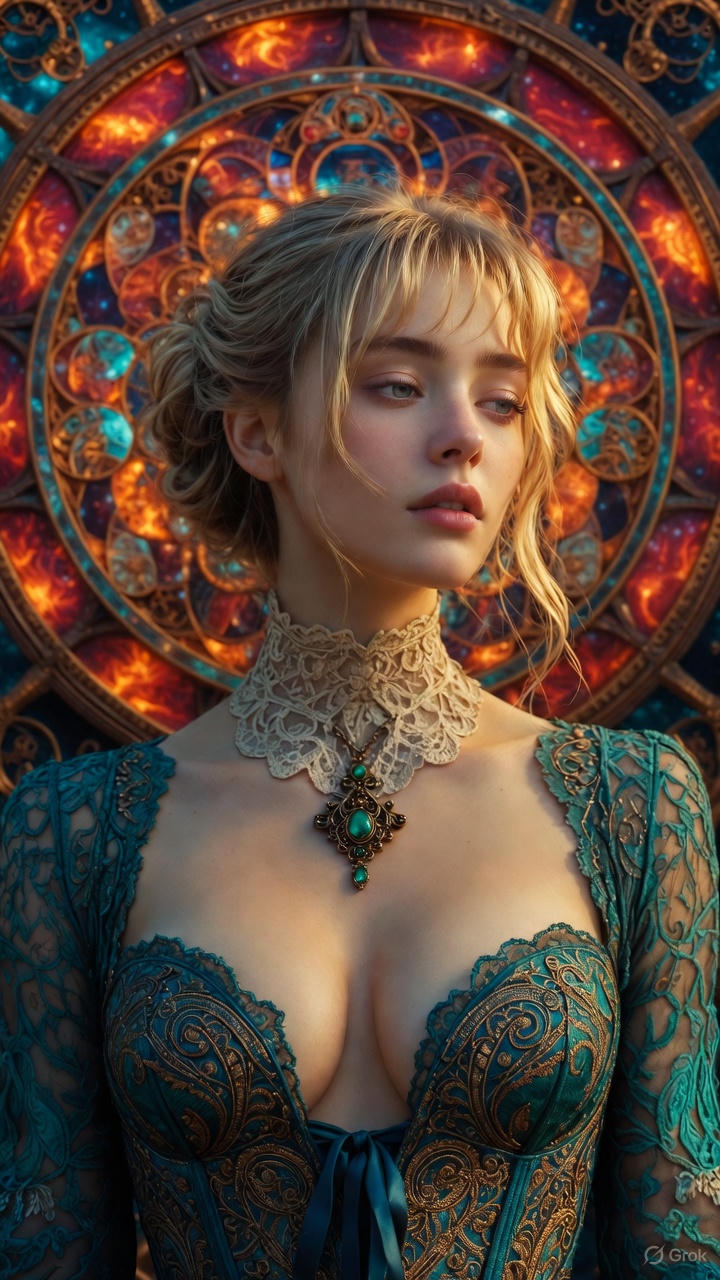 Turquoise lace corset