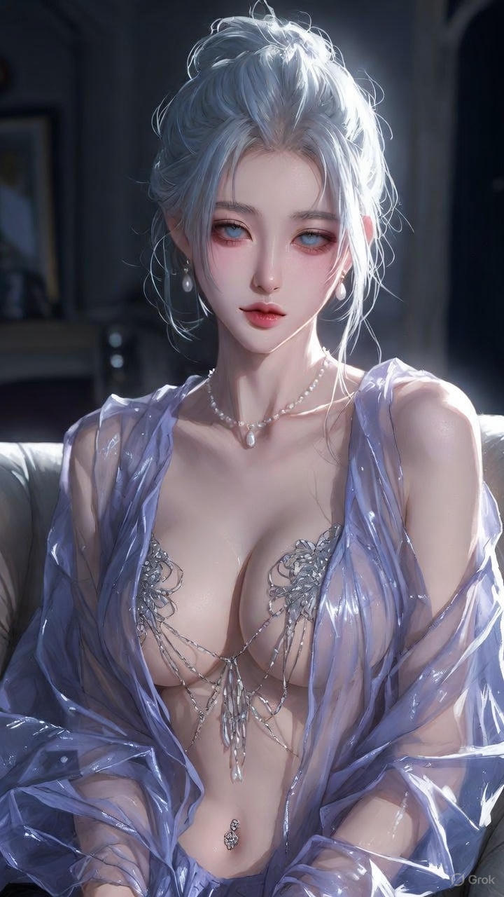 Translucent lavender backless top