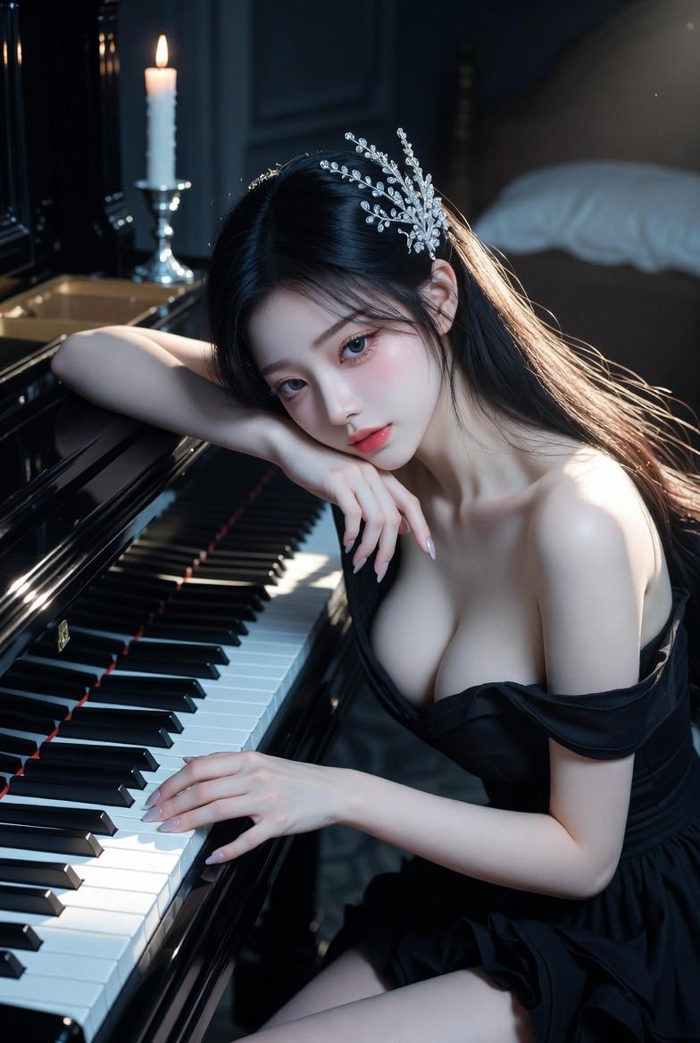Sister practicing the piano