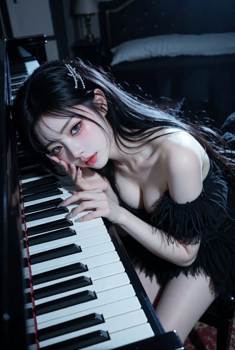 Sister practicing the piano
