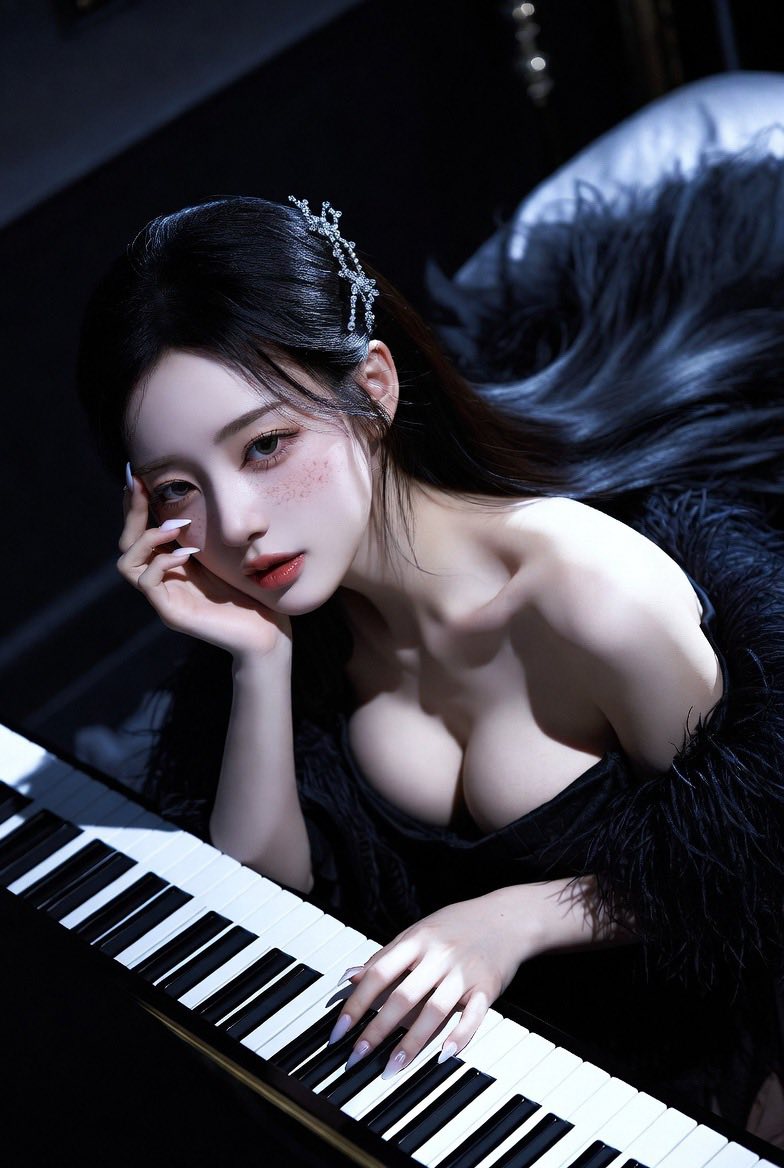 Sister practicing the piano