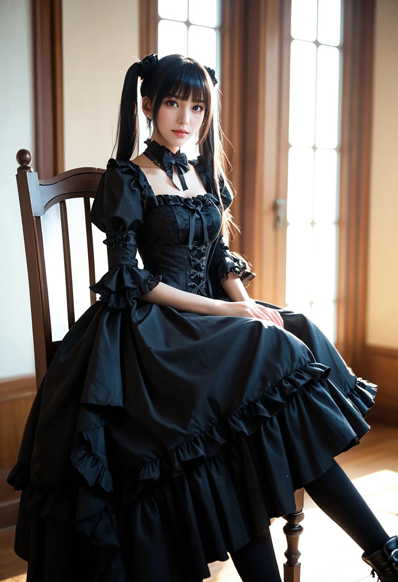 Twin-tail goth loli teenage girl and dressmaker insertion etch - Part 1