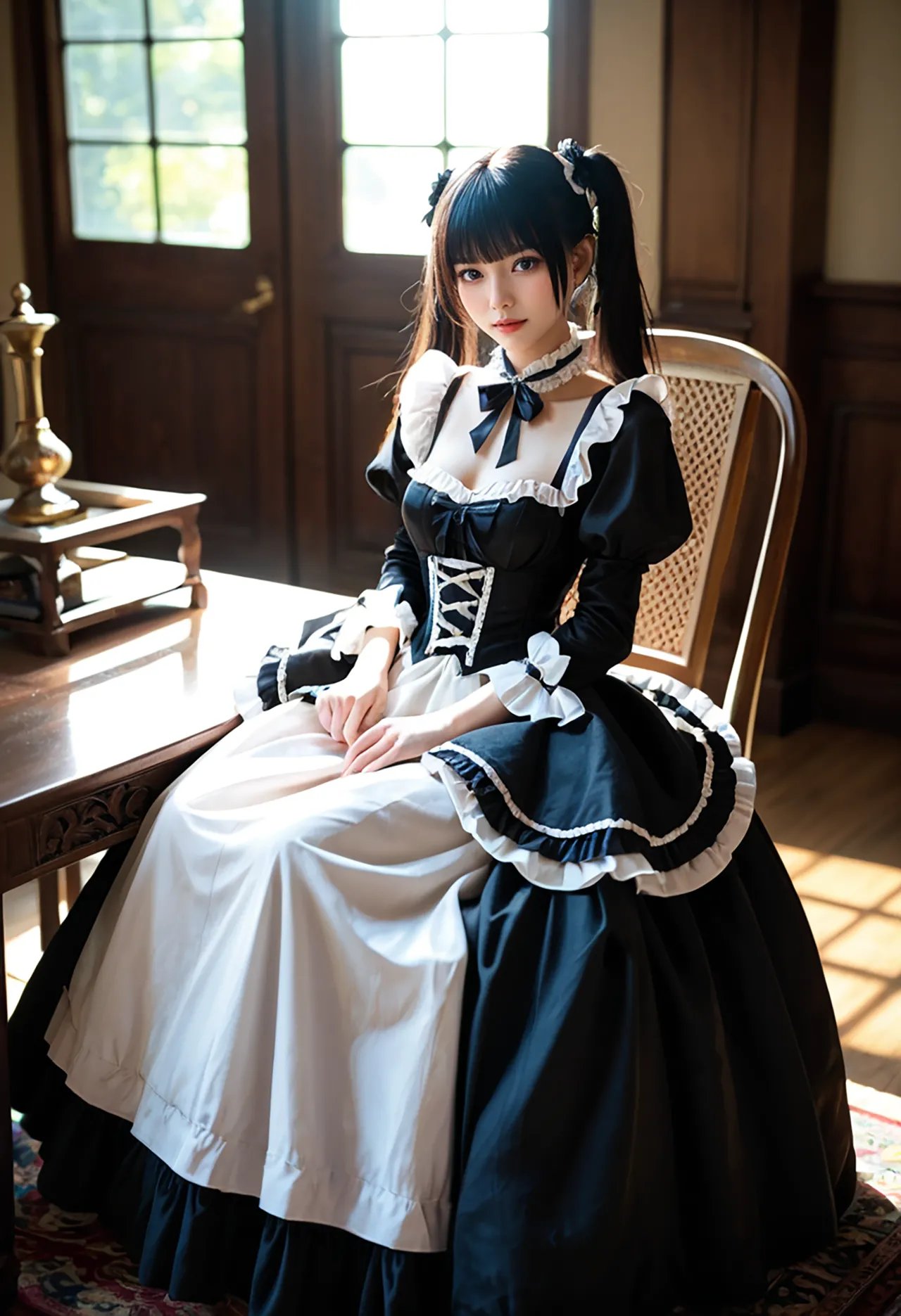Twin-tail goth loli teenage girl and dressmaker insertion etch - Part 1