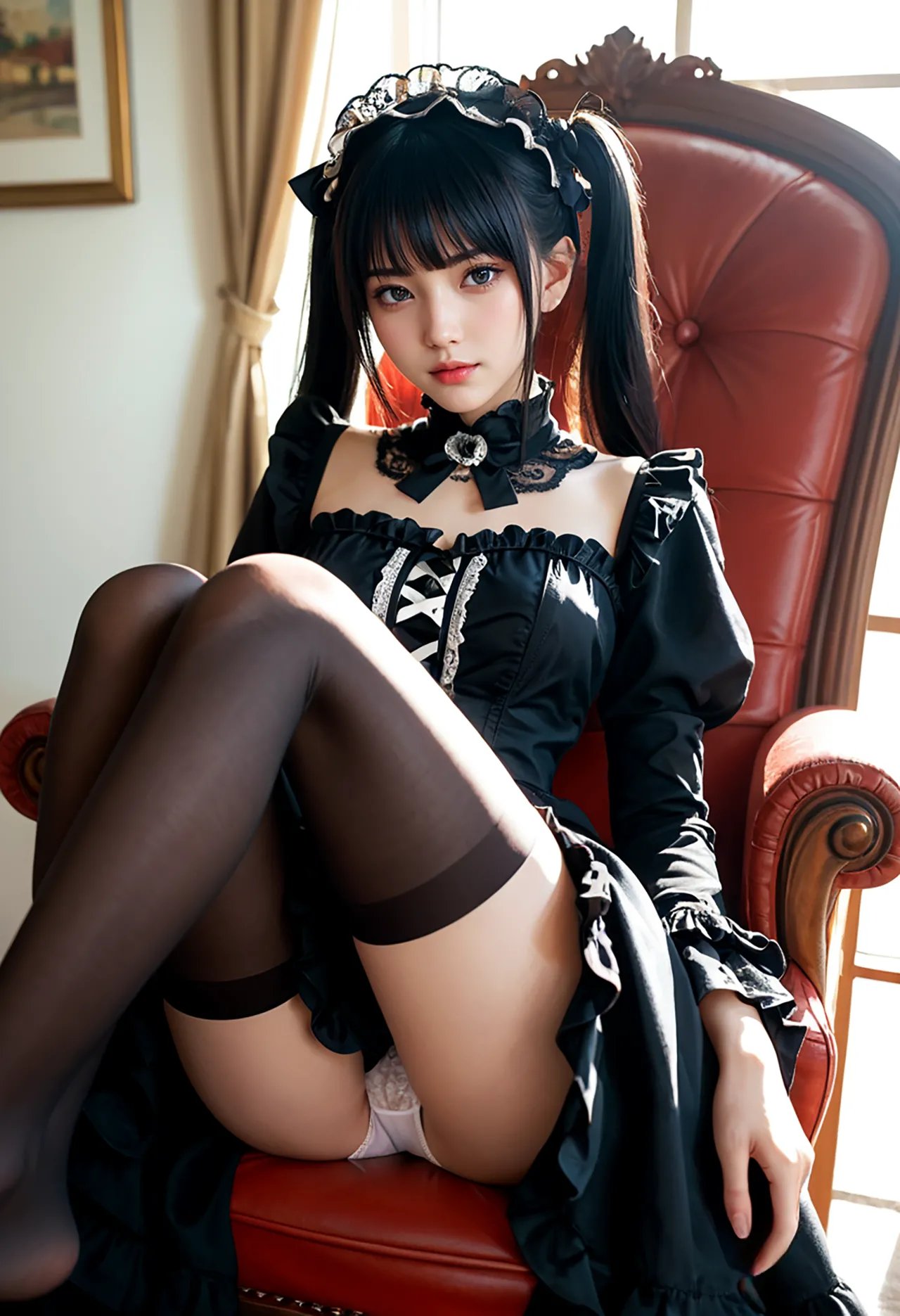 Twin-tail goth loli teenage girl and dressmaker insertion etch - Part 1